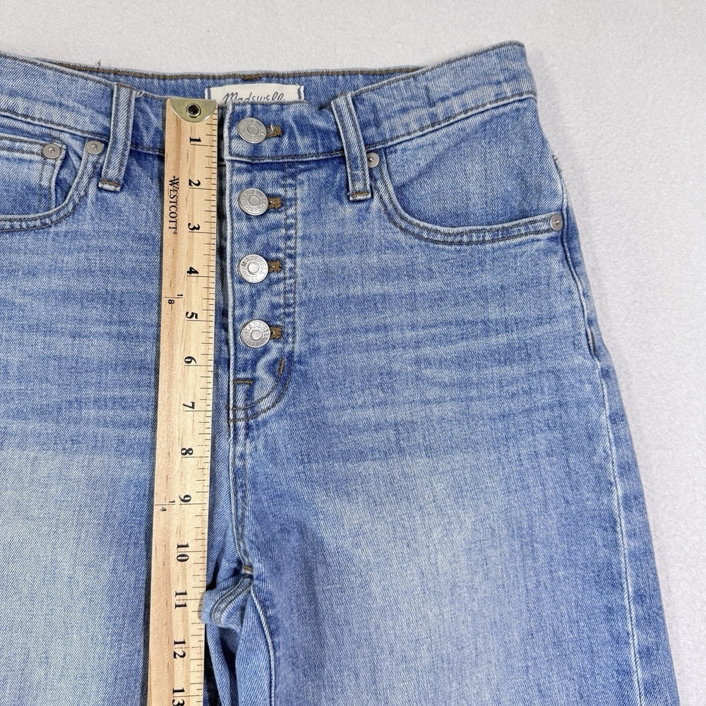 Madewell Jeans Womens 26 Wide Leg Crop Exposed Button Fly Raw Hem Stretch Denim - Picture 13 of 13